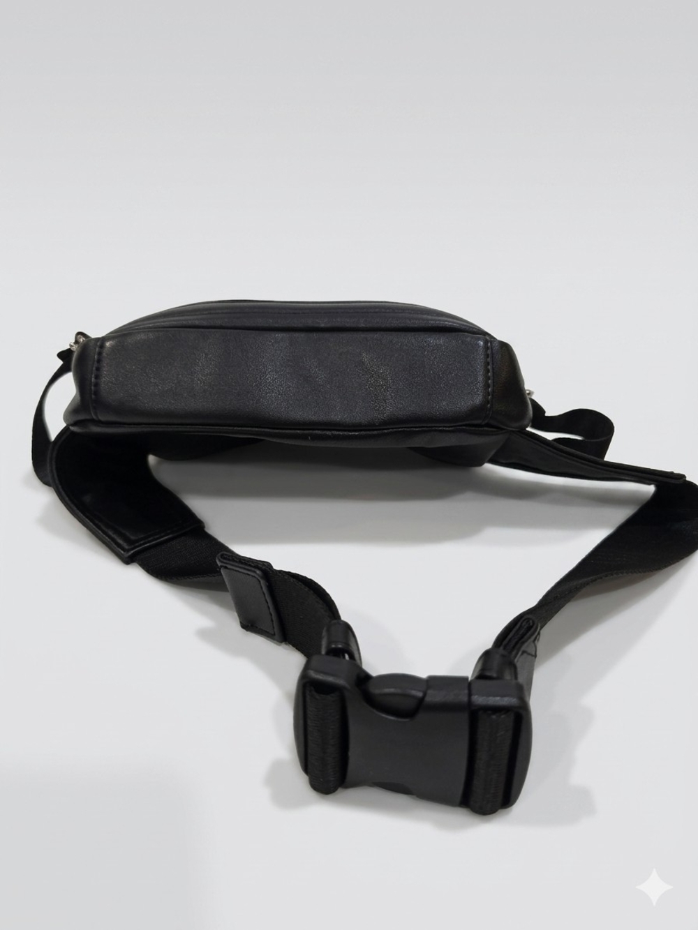 Zara Man Black Faux Leather Utility Belt Bag Bum Bag Fanny Pack - Picture 4 of 6